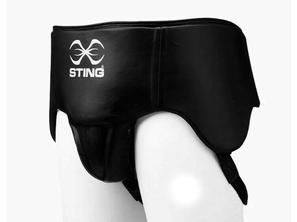 Sting Boxing Leather Junior Youth Abdominal Groin Guard Black